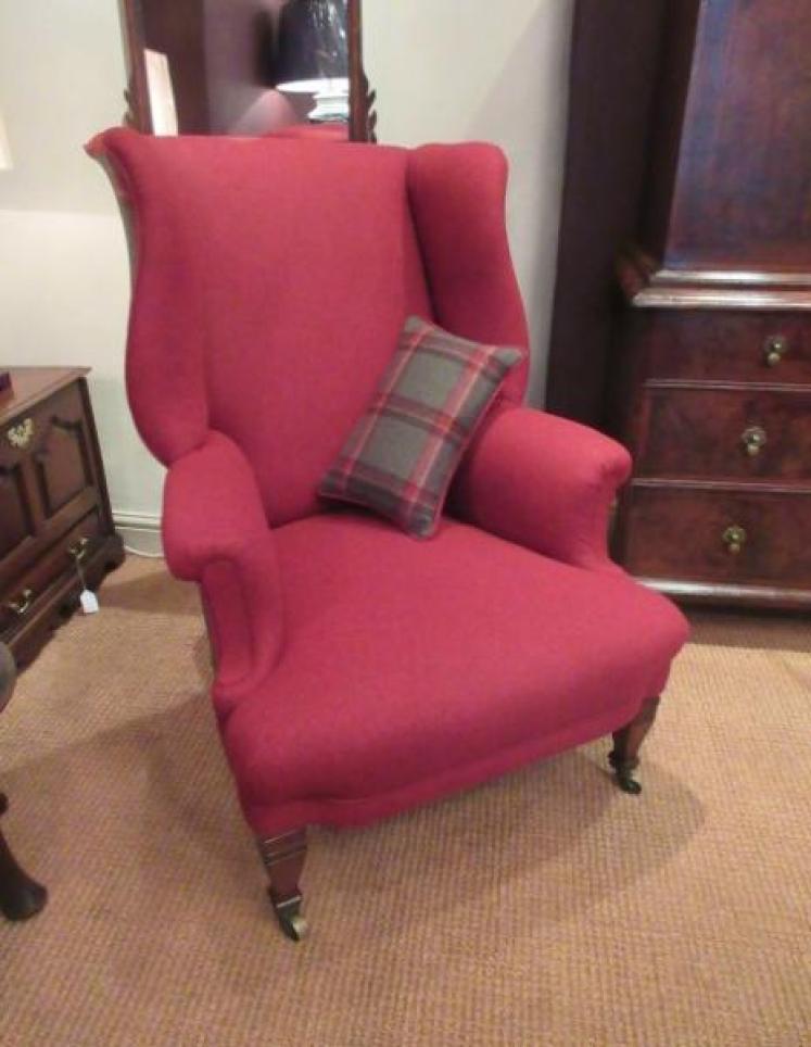 Top Quality Victorian Upholstered Wing ir - Image 5