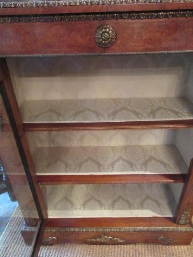 Top Quality Mid Victorian Burr Walnut Pier Cabinet - Image 3