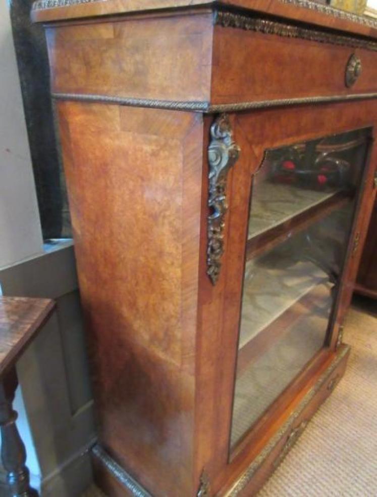 Top Quality Mid Victorian Burr Walnut Pier Cabinet - Image 4