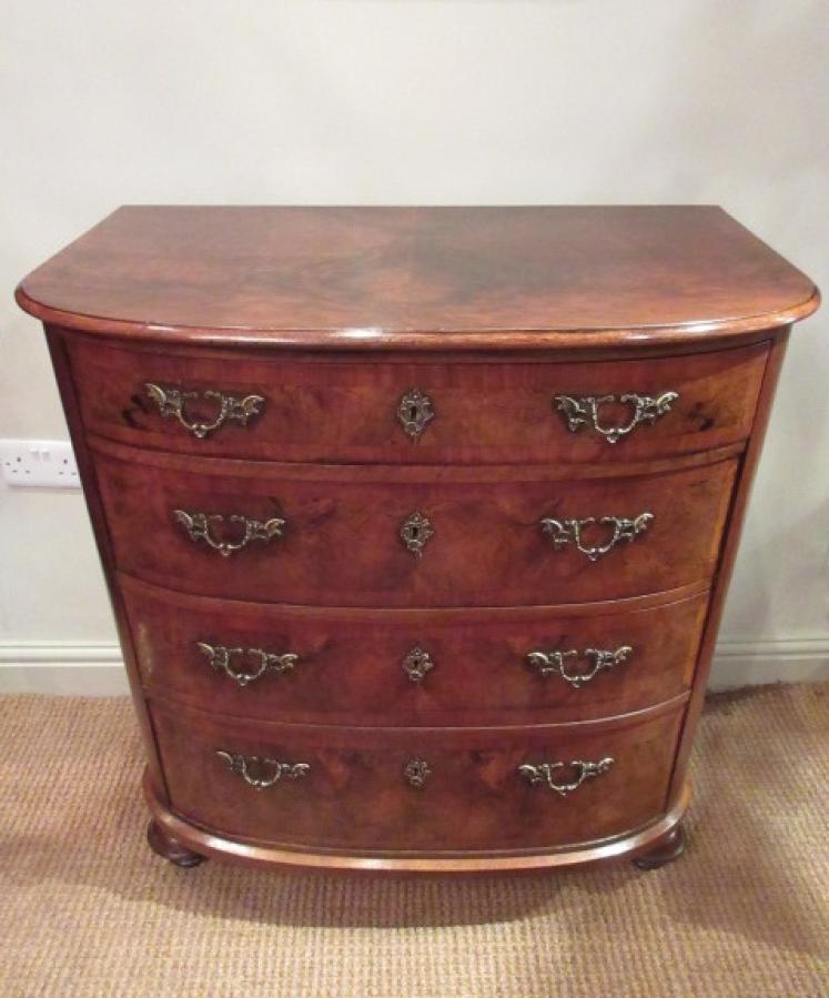 Top Quality Mid Victorian Walnut Bow Front Chest - Image 1