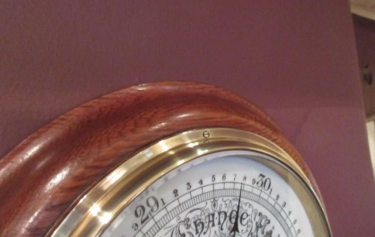 Edwardian Period Polished Oak Barometer - Image 4