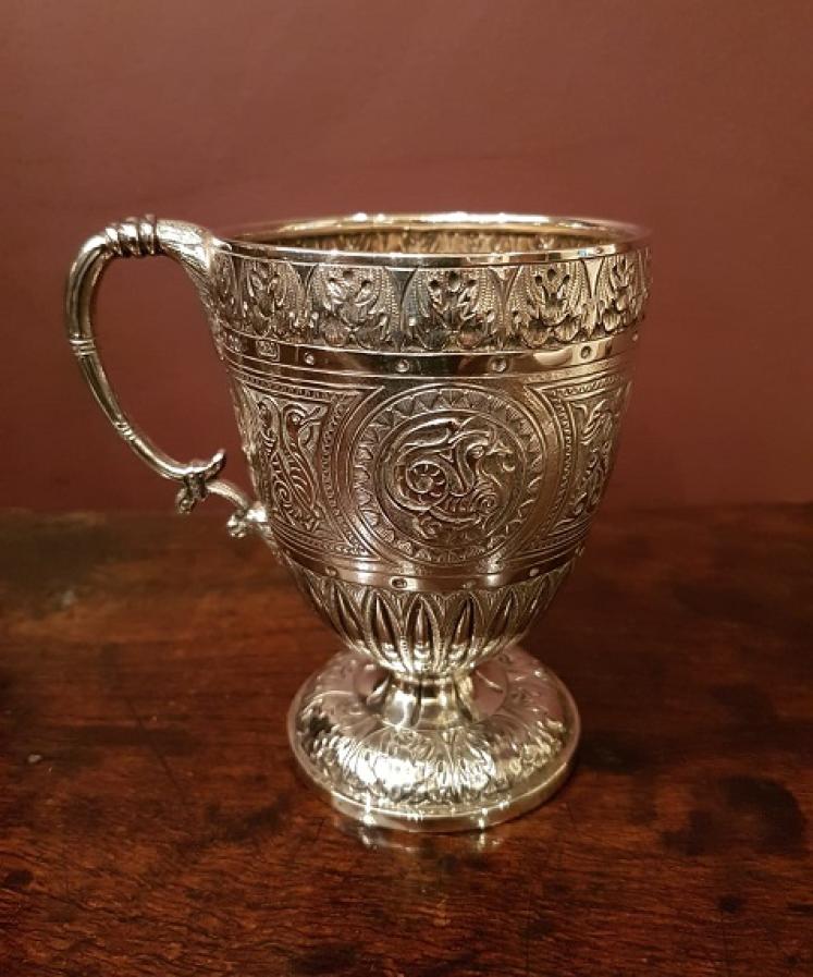 Superb Mid Victorian Edinburgh Silver Child's Cup - Image 1