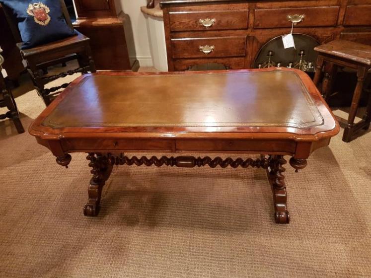 Outstanding Mid Victorian Figured Walnut Coffee Table - Image 1