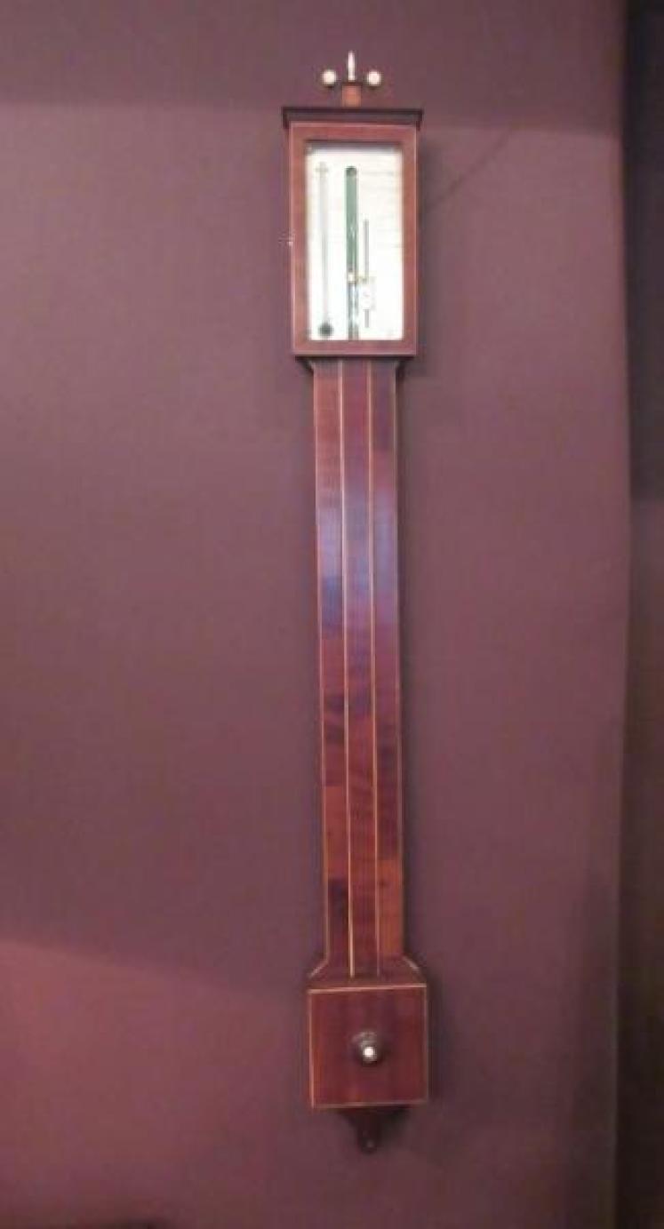 Fine Regency Period Fruitwood Inlaid Stick Barometer - Image 5
