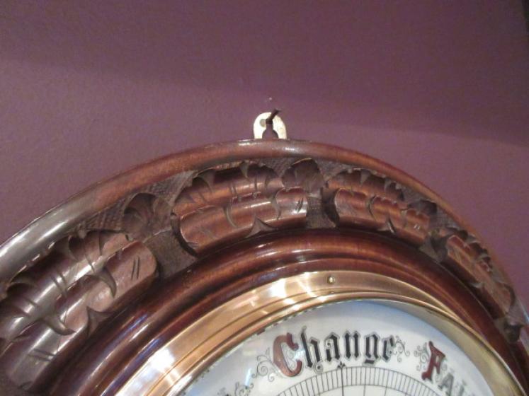 Impressive Victorian Antique Walnut 13.5" Barometer - Image 3