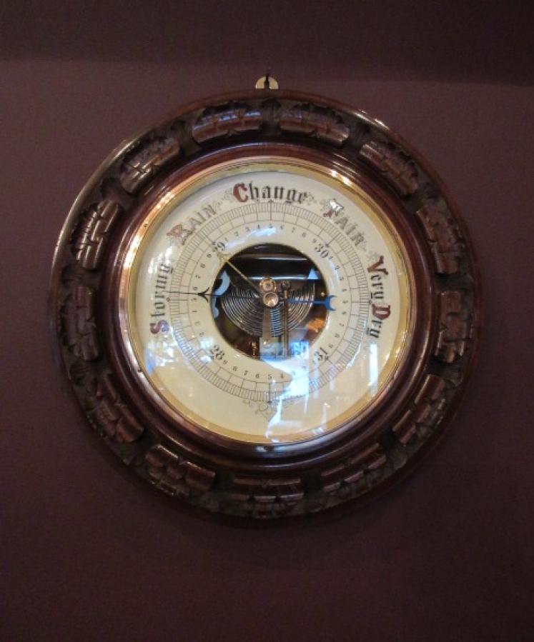 Impressive Victorian Antique Walnut 13.5" Barometer - Image 5