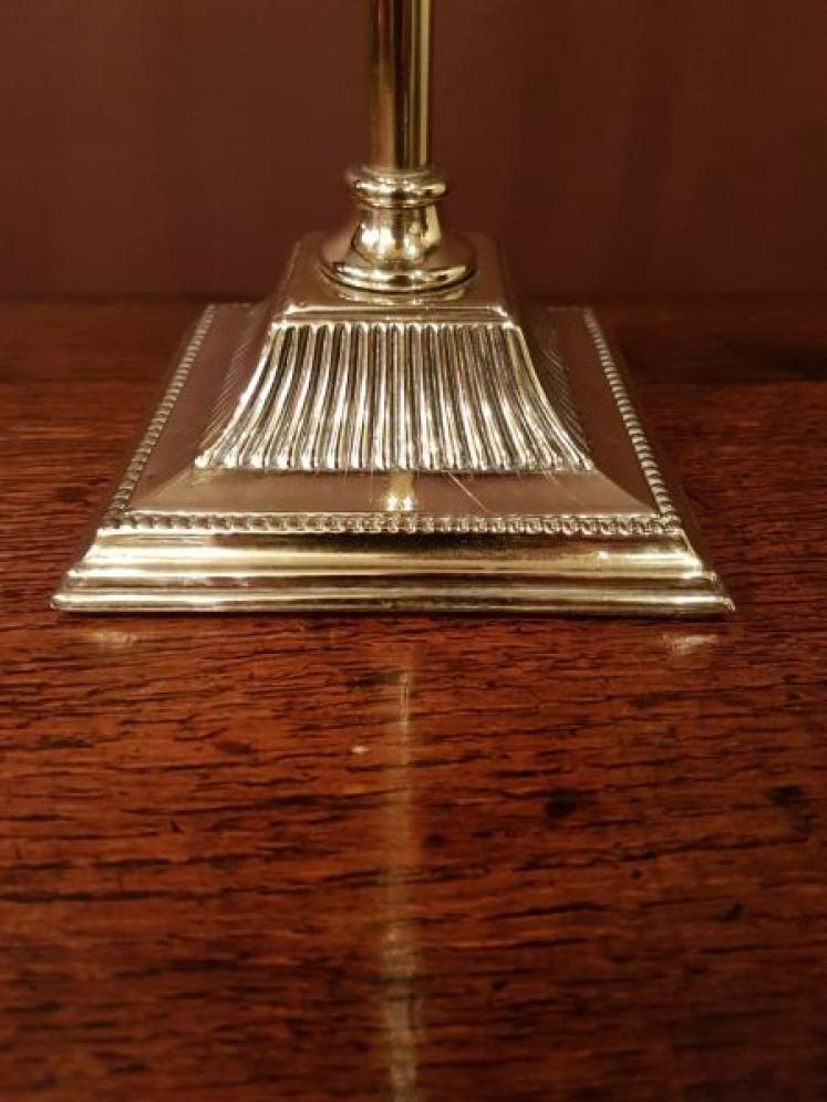Edwardian Brass Twin Arm Table Lamp - Image 5
