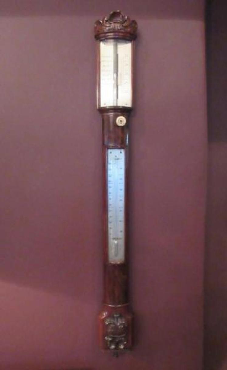 Fine Early Victorian Rosewood Bow Fronted Glasgow Stick Barometer - Image 1