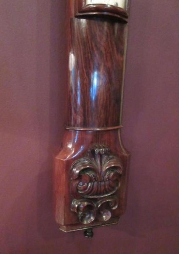 Fine Early Victorian Rosewood Bow Fronted Glasgow Stick Barometer - Image 5