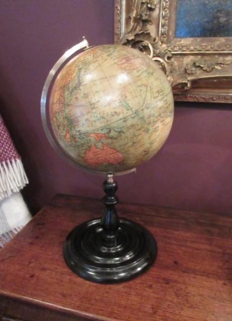 1920's Geographia 10" Paper Mache Terrestrial Globe - Image 1