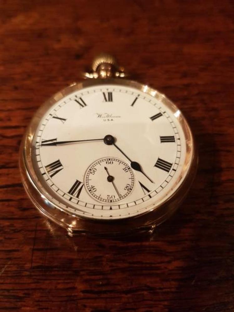George V Period 9ct Gold Waltham Pocket Watch - Image 5