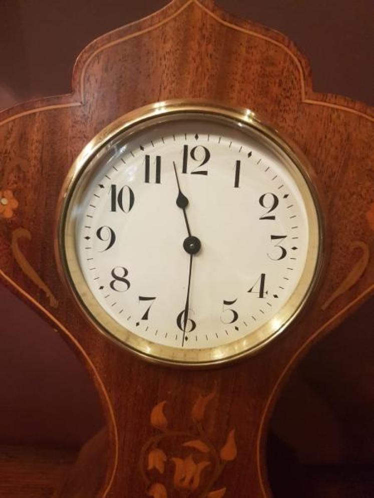 Inlaid Edwardian Mantel Clock - Image 4