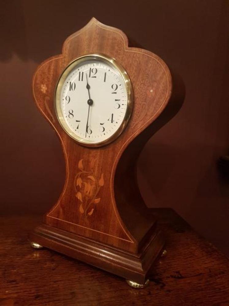 Inlaid Edwardian Mantel Clock - Image 5