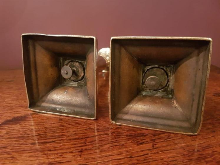 Rare Pair of Georgian Brass Telescopic Candlesticks - Image 3