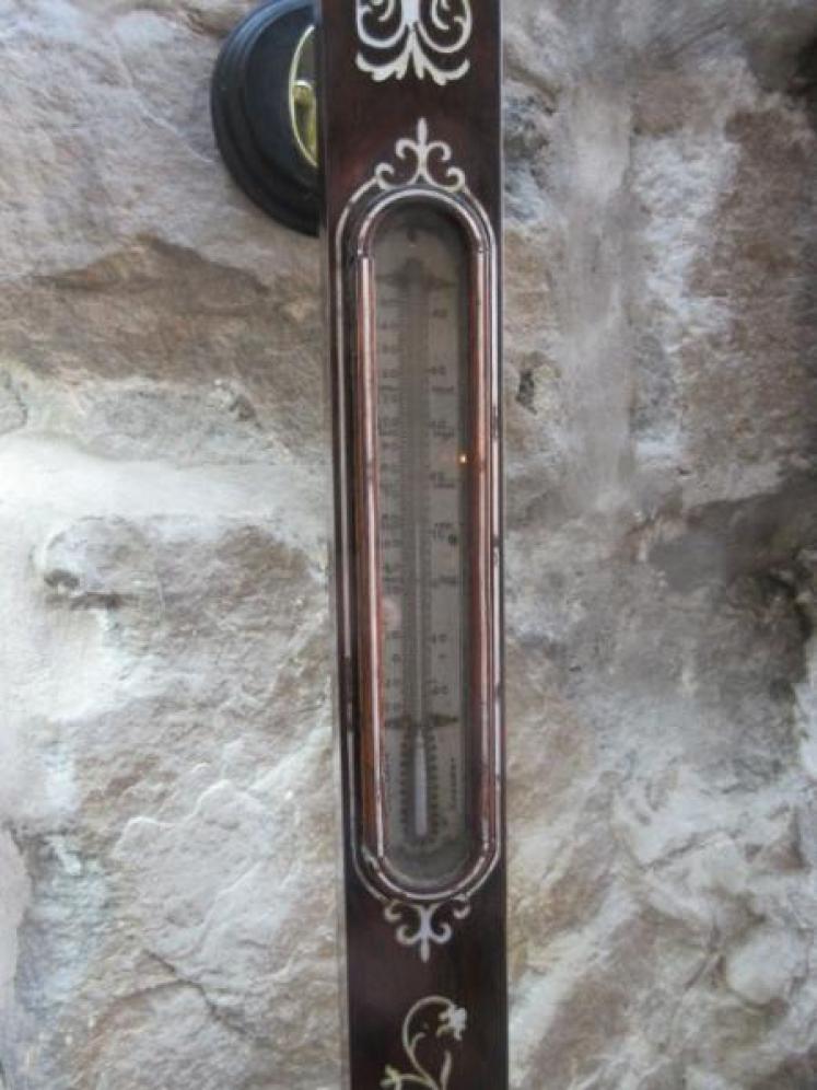 Early Victorian Rosewood Inlaid Marine Stick Barometer - Image 4