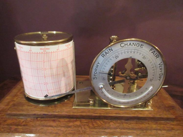 Edwardian Period Oak Cased Barograph & Barometer - Image 2
