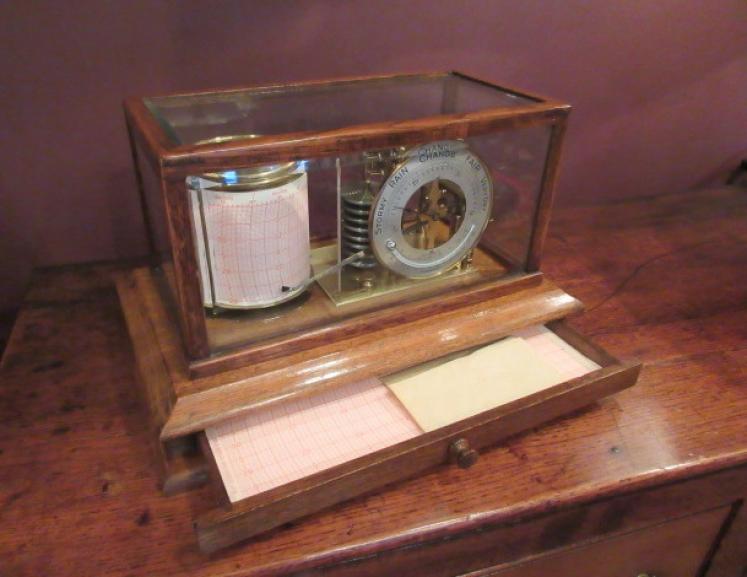 Edwardian Period Oak Cased Barograph & Barometer - Image 3