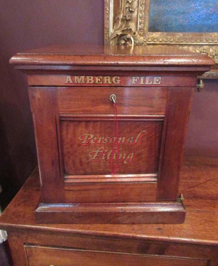 Superb Antique Sign Written Three Drawer Filing Cabinet - Image 1