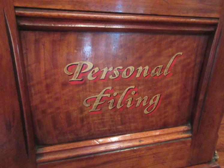 Superb Antique Sign Written Three Drawer Filing Cabinet - Image 2