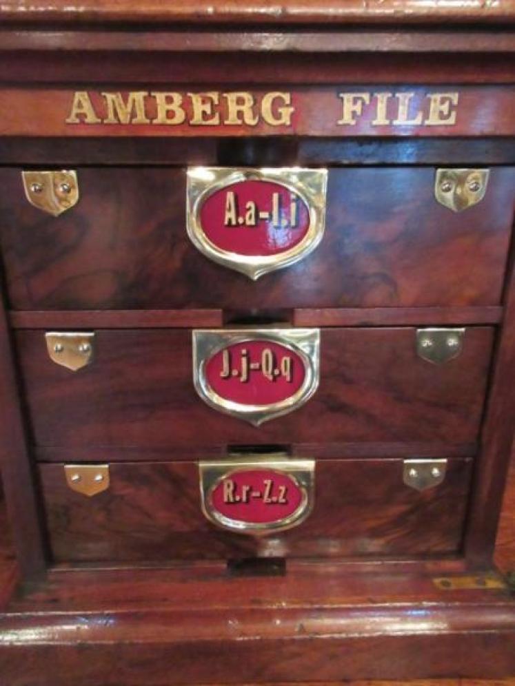 Superb Antique Sign Written Three Drawer Filing Cabinet - Image 3