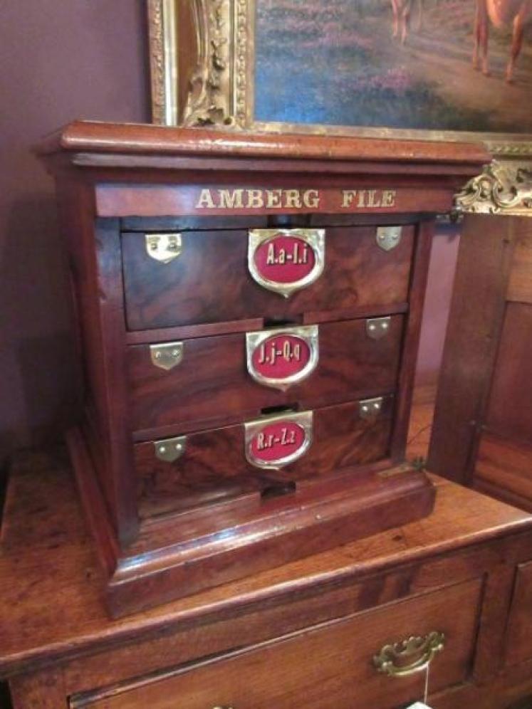 Superb Antique Sign Written Three Drawer Filing Cabinet - Image 5