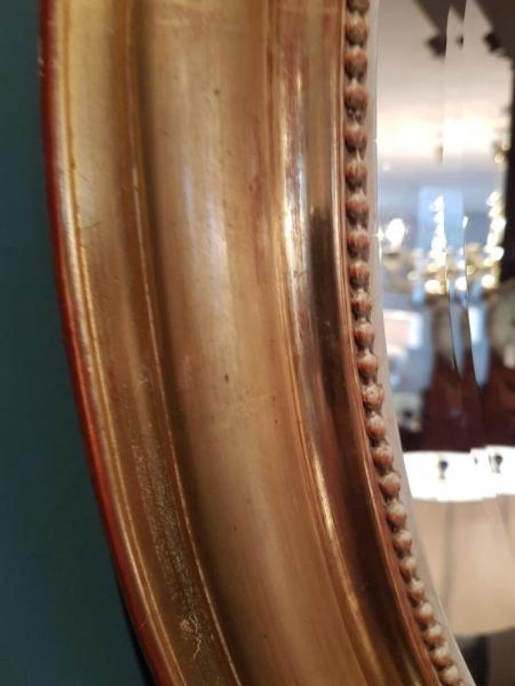 Early Victorian Timber Gilt Oval Mirror - Image 4