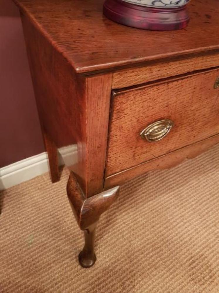 George II Oak Cabriole Leg Dresser - Image 4