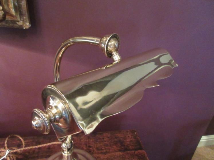 Edwardian Period Cast Brass Adjustable Desk Lamp - Image 2
