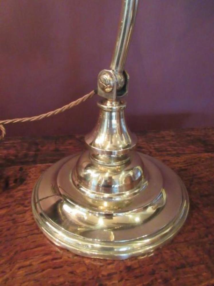Edwardian Period Cast Brass Adjustable Desk Lamp - Image 3