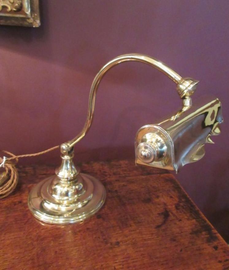 Edwardian Period Cast Brass Adjustable Desk Lamp - Image 5
