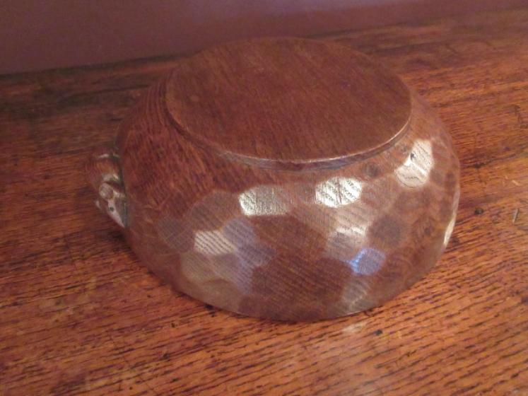 Early Mouseman Adzed Oak Fruit Bowl - Image 4