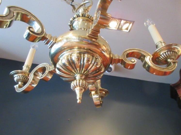 Superb Edwardian Period Bronze Five Arm Chandelier - Image 2
