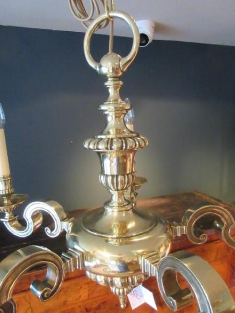 Superb Edwardian Period Bronze Five Arm Chandelier - Image 4
