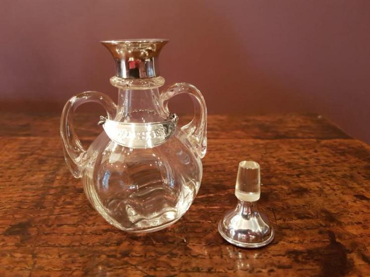 Unusual Silver Mounted Whisky Noggin and Label - Image 3
