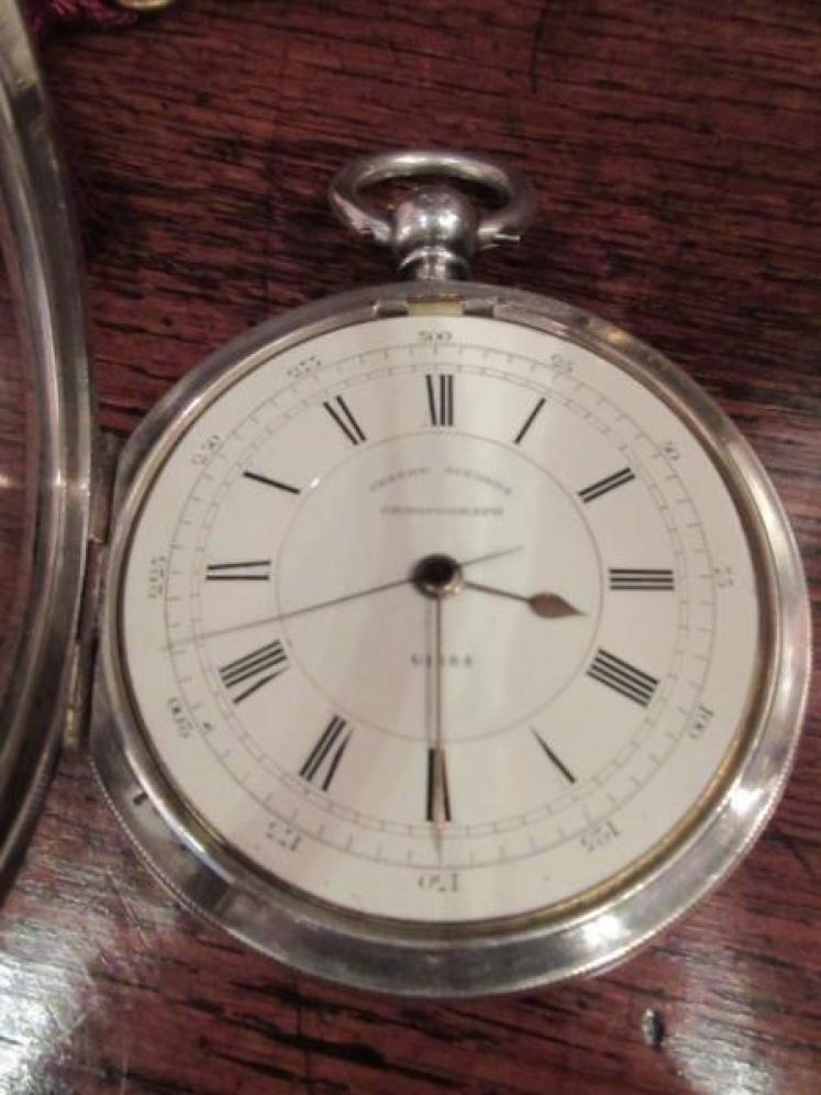Mid Victorian Solid Silver Chester Chronograph Pocket Watch - Image 2