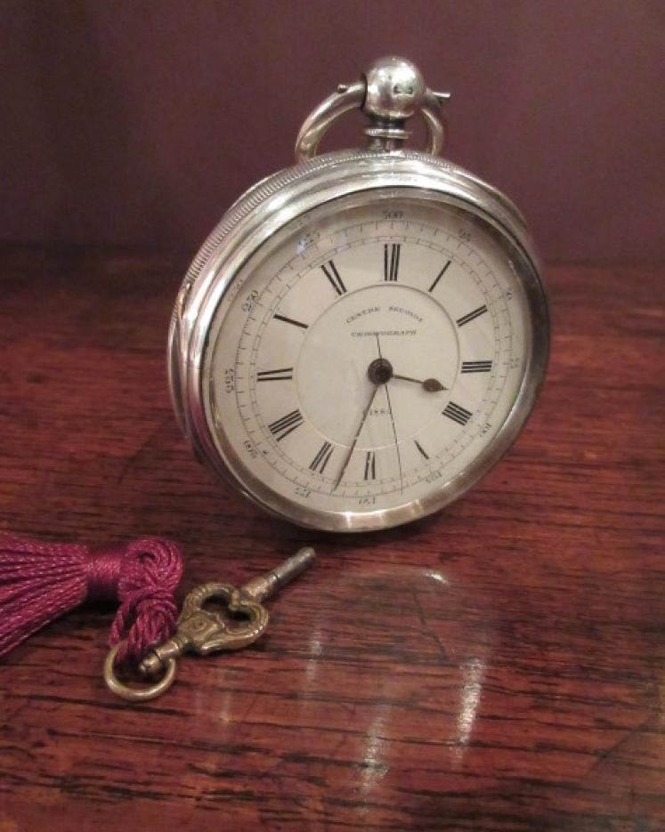 Mid Victorian Solid Silver Chester Chronograph Pocket Watch - Image 5