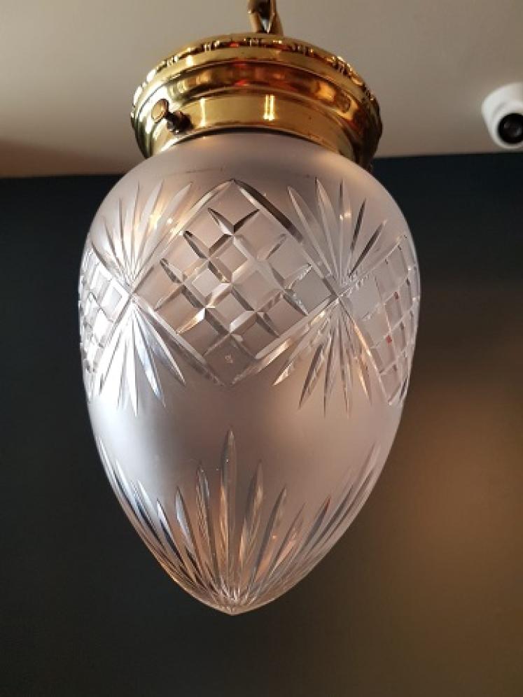 Edwardian Period Crystal Cut Glass Hanging Pendant Light - Image 2