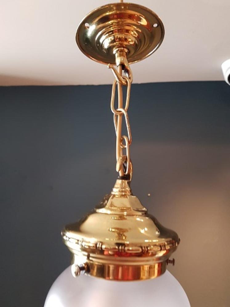Edwardian Period Crystal Cut Glass Hanging Pendant Light - Image 3