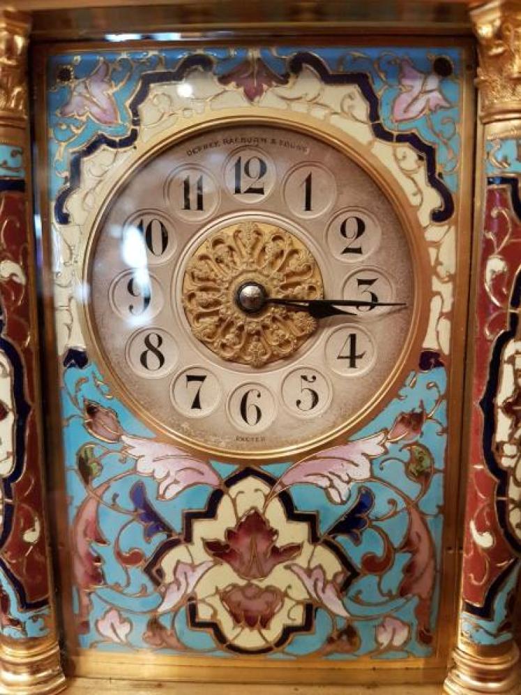 E. M & Co. Paris Champleve Enamel Clock - Image 2