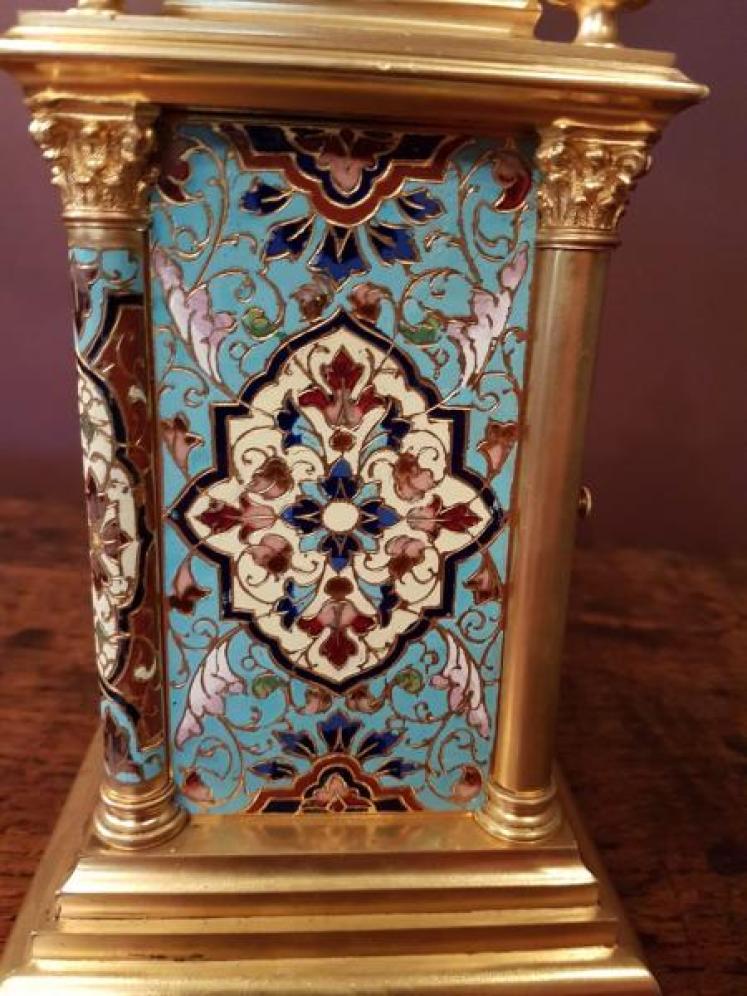 E. M & Co. Paris Champleve Enamel Clock - Image 3