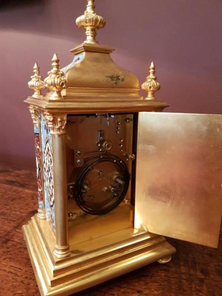 E. M & Co. Paris Champleve Enamel Clock - Image 4