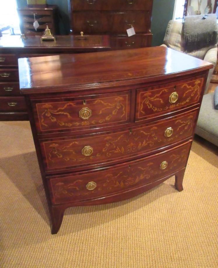 Fine Regency Period Inlaid Bow Front Chest - Image 1
