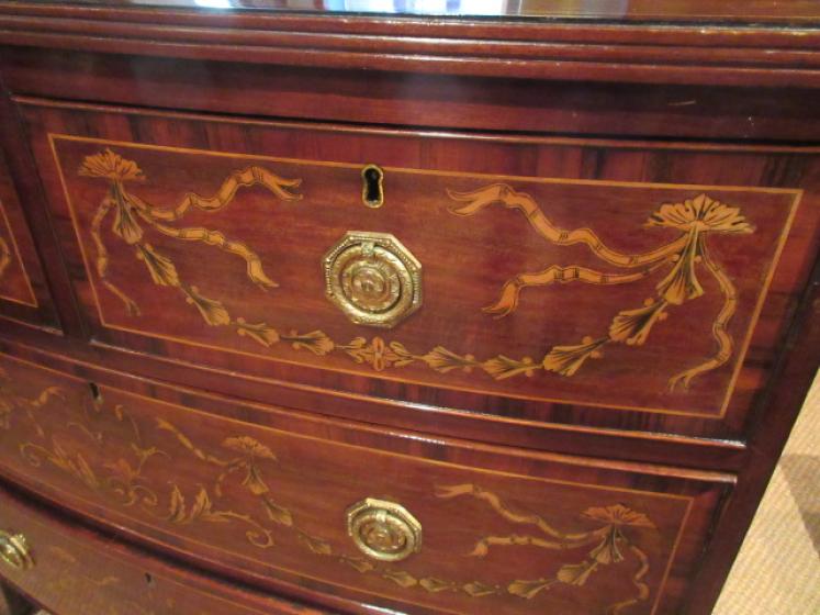 Fine Regency Period Inlaid Bow Front Chest - Image 3