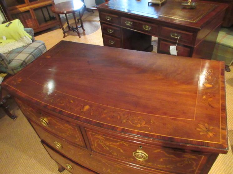 Fine Regency Period Inlaid Bow Front Chest - Image 4