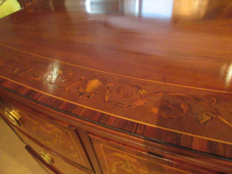 Fine Regency Period Inlaid Bow Front Chest - Image 5