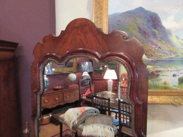 Fine George II Style Walnut Cheval Mirror - Image 2