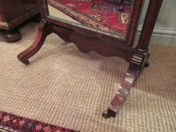 Fine George II Style Walnut Cheval Mirror - Image 3