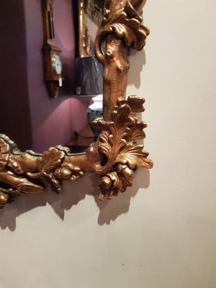 Victorian Timber Gilt Oak Leaf Design Mirror - Image 3
