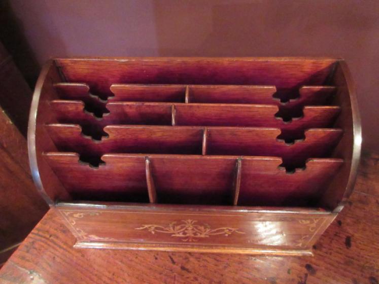 Victorian Rosewood Inlaid Letter Rack - Image 2