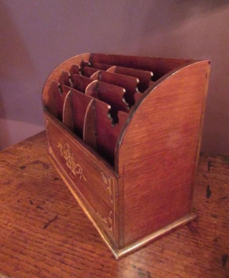 Victorian Rosewood Inlaid Letter Rack - Image 4
